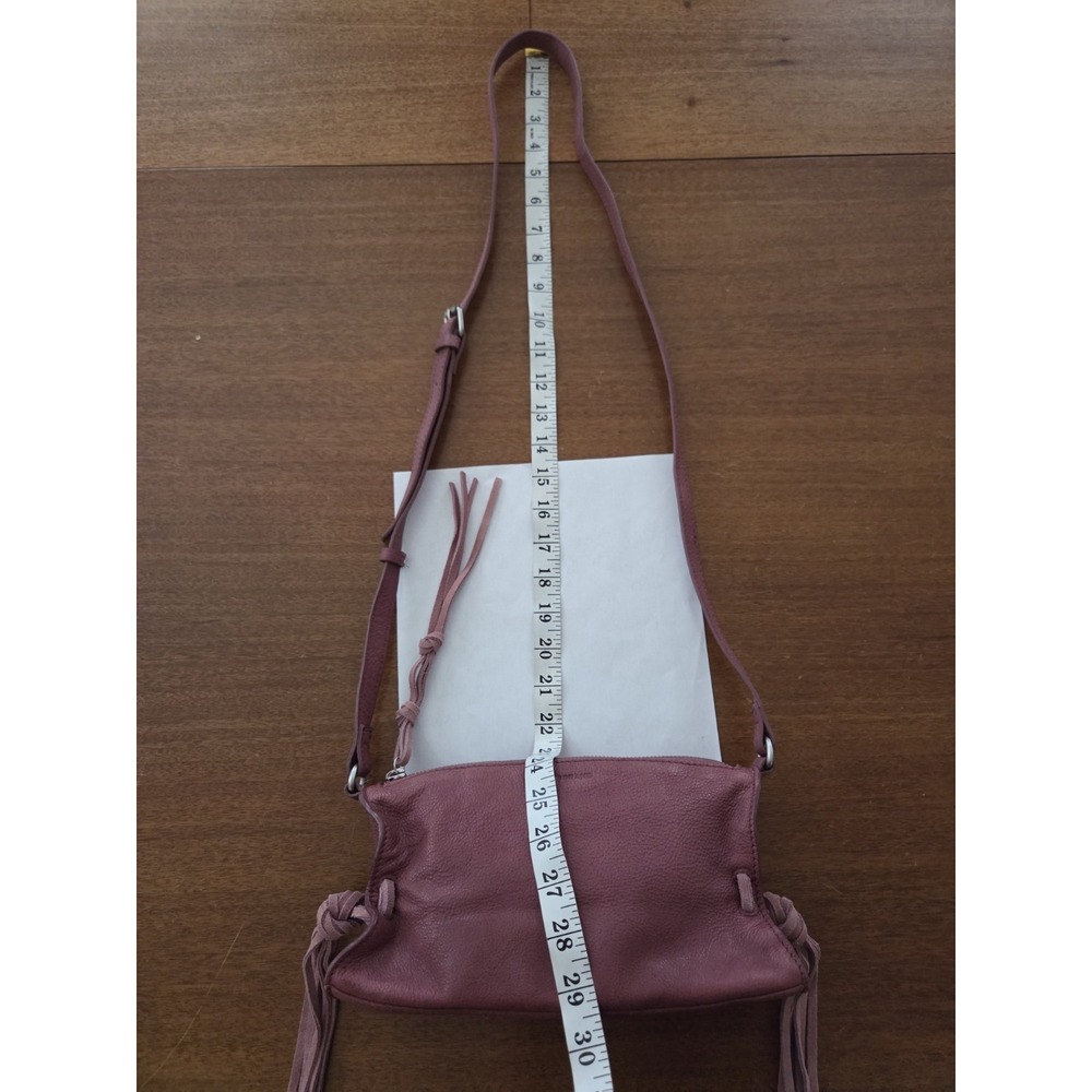 Lucky Brand Erma Crossbody Fringe Leather Purse Hobo Hippie Pink Decco Rose - Picture 9 of 14